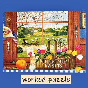 Peach of a Day Charles Wysocki 1000 PC Puzzle with Poster Buffalo Games COMPLETE